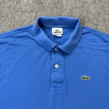 Lacoste Polo Shirt Men M FR4 Blue Classic Fit Solid Pique 42" x 25"
