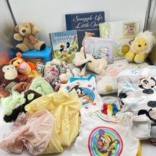 Vtg Baby Infant Junk Drawer Clean Out Lot Toys Clothes Books Disney Fisher Price