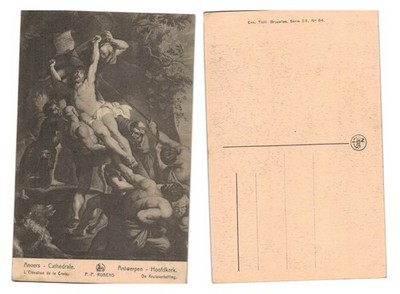 Alte Postkarte - Die Kreuzerhebung von Rubens, Kathedrale Antwerpen UNPOS