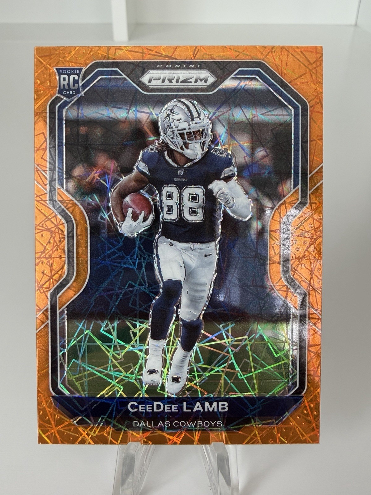 2020 Panini Prizm Ceedee Lamb Orange Lazer Laser Rookie Card RC #334 - Cowboys