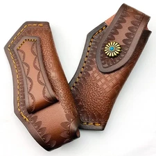 Outdoor Straight Knife Belt Loop Hunt Holster Sheath Leather Scabbard Case