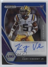 2021 Panini Prizm Draft Picks Blue 103/149 Kary Vincent Jr #DPA-KVI Auto 3hd