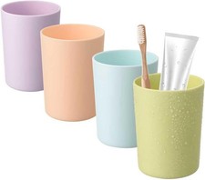 4PCS Bathroom Tumbler Toothbrush Cup, Unbreakable Reusable Drinking Cups,