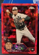 2023 Topps Chrome Update Sapphire Alan Trejo Red /5 USCS 104 Rockies