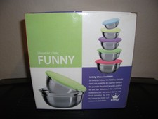KING - "Schüssel-Set FUNNY" -  5/10 teilig aus Edelstahl mit Deckel
