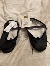 Danskin Girl Dance Ballet Show Full Sole Black Size 12 New
