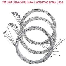 5pcs 2M MTB Bicycle Brake Cable Stainless Steel Gear Shift Inner Wire