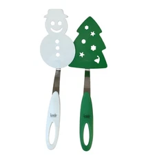 Christmas Tree and Snowman Spatula Turner Flipper Set By Krumbs Kitchen Holiday