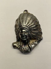 Vintage Southwest Indian Chief Head Chain Charm