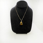 Collar de piedras preciosas vintage colgante ojo de tigre con cadena
