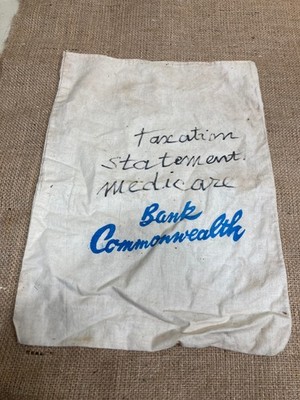 Vintage Australia Money Commonwealth Bank Cloth Calico Coin Cash Bags Rare 1970s