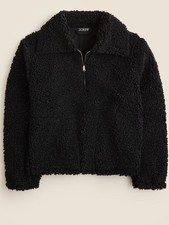 J. Crew Sherpa Half-Zip Fleece Pullover Black Sweater Size XS