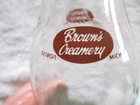 Vintage Brown's Creamery, Detroit, One Pint Glass Milk Bottle