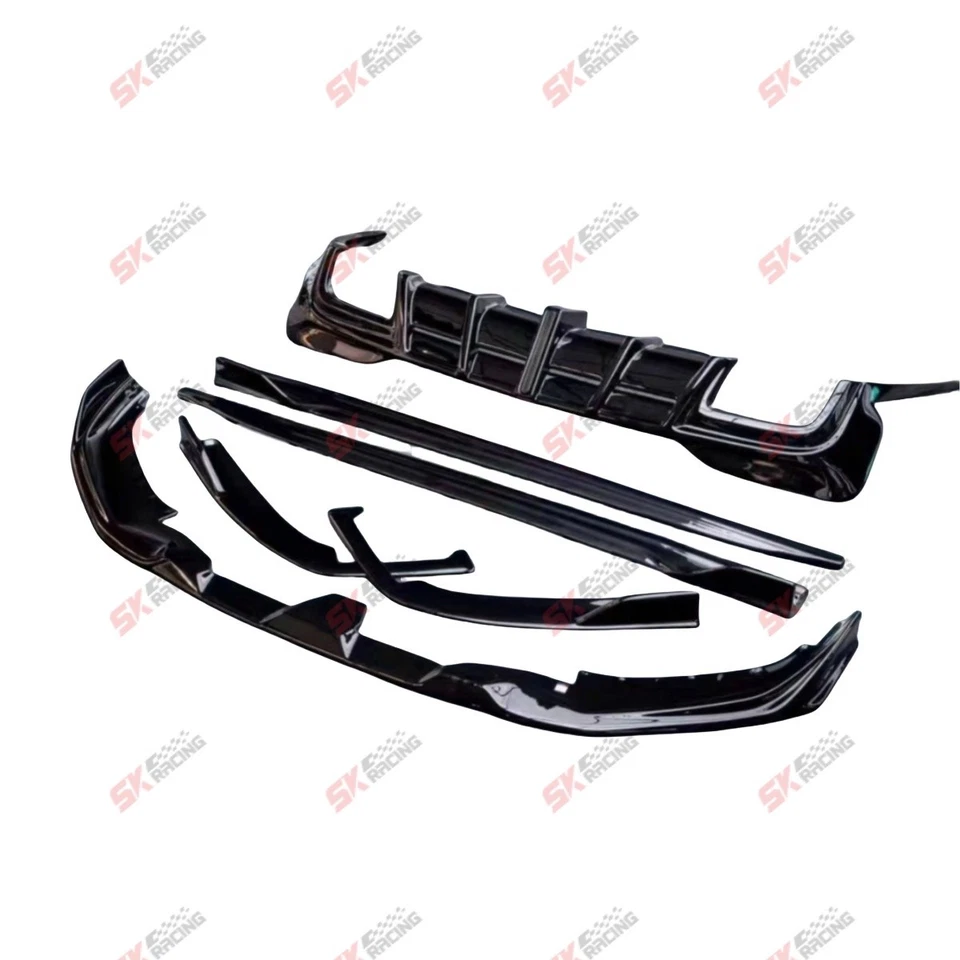 Glossy Black Fits BMW 5 Series 530i G30 Front Rear Diffuser Side Skirts Bodykits - Image 2 of 4