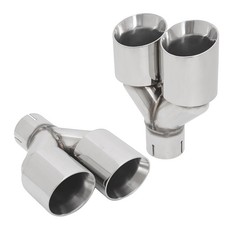Pair Of Dual Exhaust Tips Stainless Steel For Id2.53.59.5 With Clamp