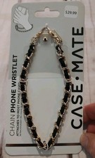 Case-Mate Gold Chain Phone Wristlet - Black leather