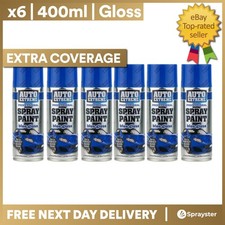 6x Blue Gloss Spray Paint 400ml