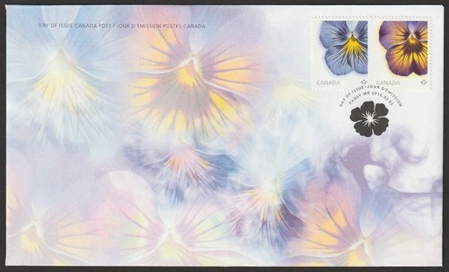 Canada #2812-2813, Pansies, Flower, Type 2, Official First Day Cover, FDC 2015