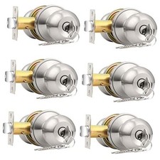 Entry Door Knobs Combo Pack Keyed Alike Entrance Door 6 Pack Brushed Nickel