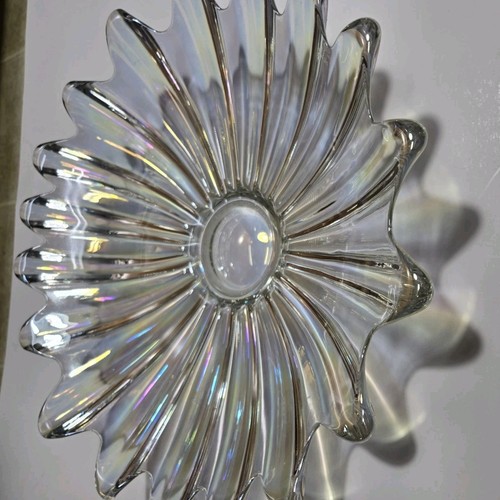 Sunburst/Sonnenblume Regenbogen Glas Karneval Glas Klar Schale ATEMBERAUBEND! Vintage