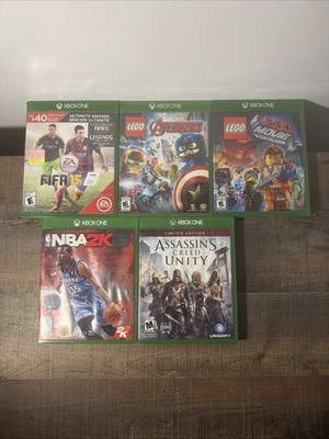 Xbox One game lot - the lego movie, lego avengers, fin15, 2k15, assassins creed