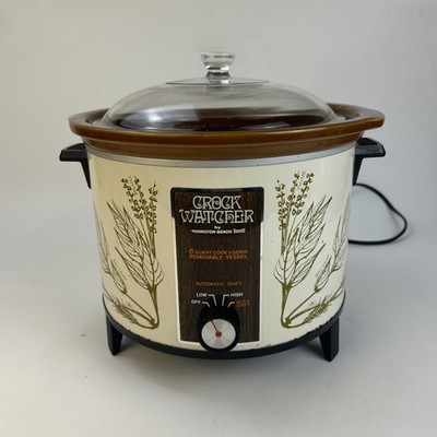 Vintage Crock Watcher  Herb Garden  1970 s Hamilton Beach 6 Qt Pot Slow Cooker
