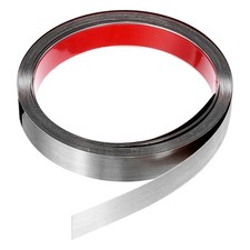 1"x20ft Peel and Stick Metal Molding Wall Trim Strip Brushed Silver