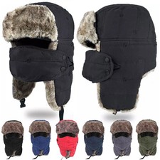 Warm Winter Hat for Ushanka Russian Ski Hunting Hat with Earflaps Windproof Mask