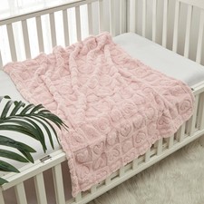 CREVENT 30"X40" Cozy Soft Warm Sherpa Baby Blanket for Girls Boys, Newborn Essen