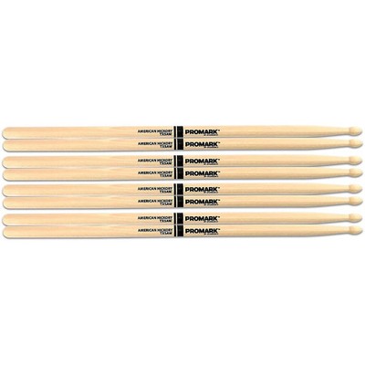 PROMARK Buy 3 Pair of American Hickory Wood Tip 5A Drumsticks W/Free 5A Wood Tip