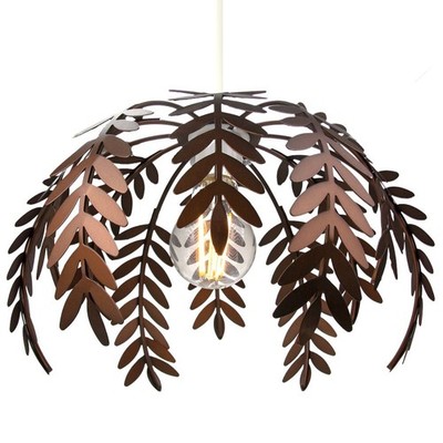 Klassischer Farnblatt Design Decken Pendelleuchtenschirm in stilvoller Bronzeoptik...