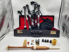 Black Watch Scottish Bagpipes Full Set Rosewood Drones Chanter Reeds Carry Case