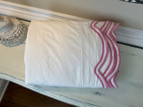 Pottery Barn Teen LoveShackFancy Embroidered Scallop FULL/QUEEN Duvet Cover USED