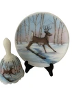 Fenton Natures Grace 1985 Deer Plate and Bell SET