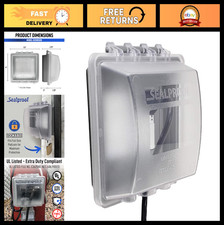 Weatherproof 2-Gang Outlet Cover  Outdoor Plug Protector, Lockable, UL Listed,