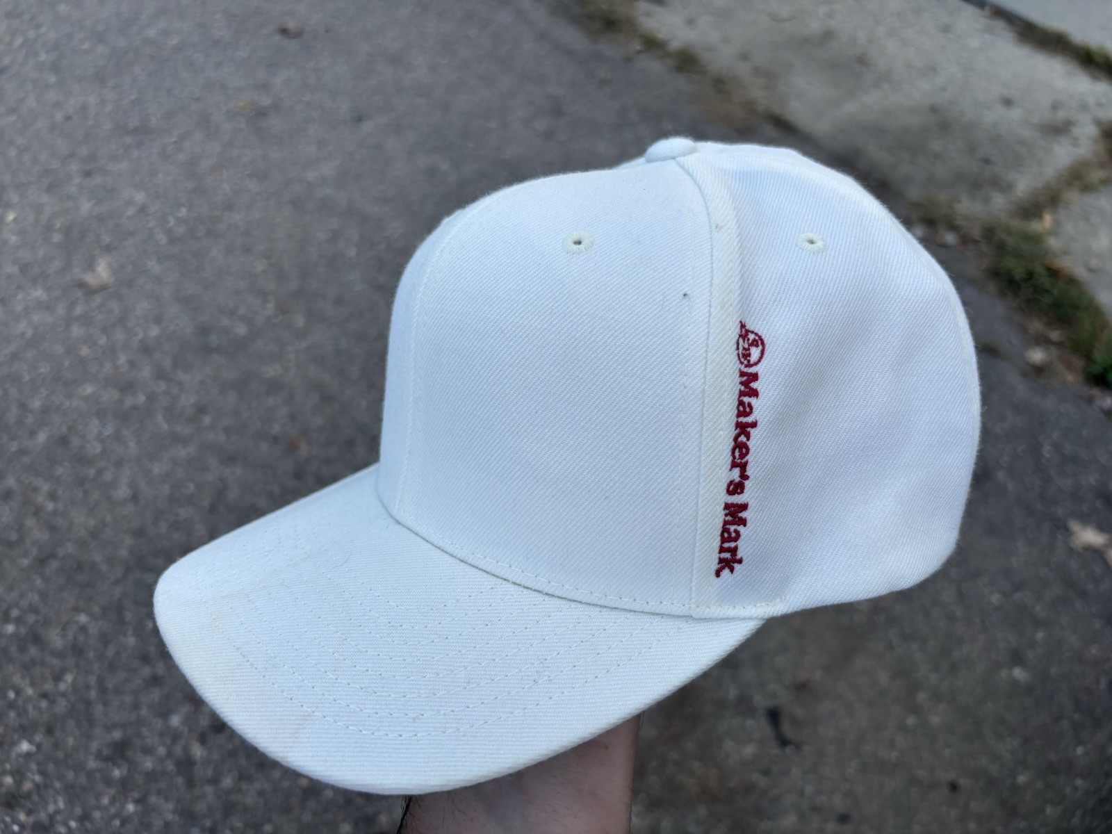 Makers Mark Hat White Snap Back Baseball Cap Alco… - image 1