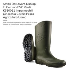 STIVALI DA LAVORO DUNLOP N42 K680011 PVC IN GOMMA IMPERMEABILI UOMO PESCA CACCIA