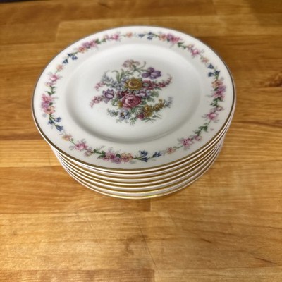 Haviland Montrose Pattern Side Salad Plates Set of 8 Limoges France 6.5 Inches
