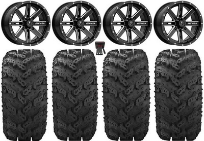 MSA Milled Boxer 14'' UTV Wheels 30'' Reptile Tires Can-Am Maverick X3