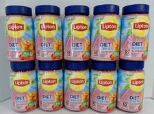 Lipton Diet Iced Tea Mix Raspberry DECAFFEINATED Sugar Free Discontinued 10 Jars