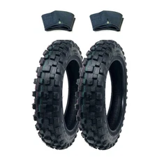 Tire Set Knobby Tires Front 2.50-10 and Rear 2.75-10 with Inner Tubes TR4, Mi...