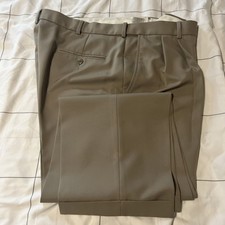 Haggar Mens Dress Pants Classic Fit No Iron Slacks 38x29 Khaki Tan NWOT