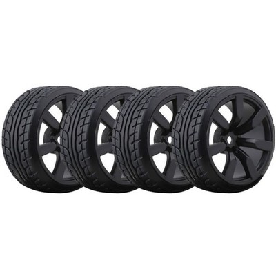 4* 12mm Hex Hub Drift Wheel Rim Tires for Tamiya TT01 TT02 1/10 RC Racing Car