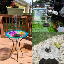 LED Lights Bird Bath Solar Outdoor Fountain Floating Water Pump Garden Pond Pool