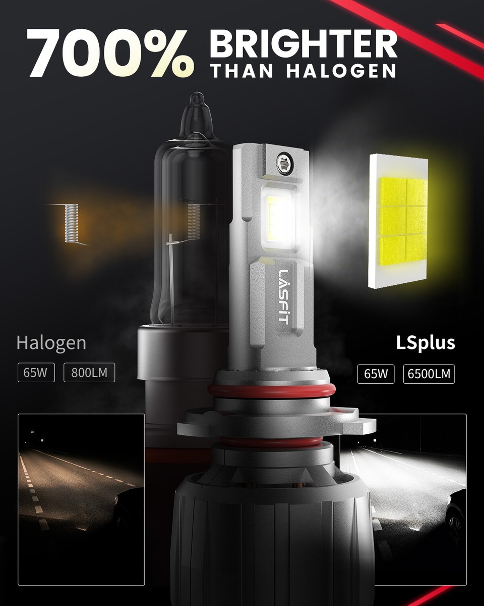 Lasfit 9005 LED Headlight Bulb 13000LM 130W 6000K Bright White