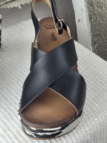 Clarks Stasha Hale 4 Slingback Sandals Womens US 9.5W Black Criss Cross Slip-On - Picture 12 of 20