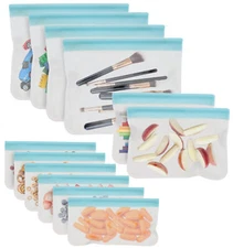 Cuisinart Reusable Silicone Food Storage Bags, 12 Pack Turquoise