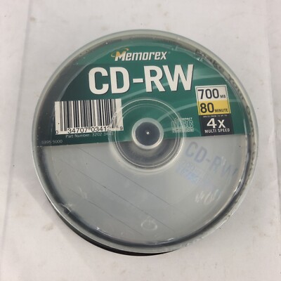 Memorex CD-RW Blank Recordable 25 Pack 4X 700MB 80 Minutes Sealed