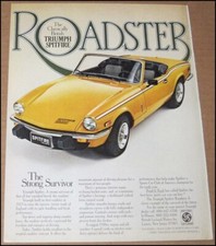 Pubblicità Stampa Roadster Triumph Spitfire Britannica 1978 Pubblicità Auto Corona Reale