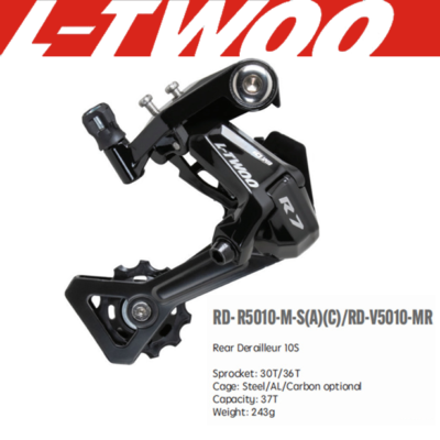 Ltwoo Derailleur vtt arriere 9v. a5 noir max 46 dents compatible sram | 28.18 € - Culture Vélo